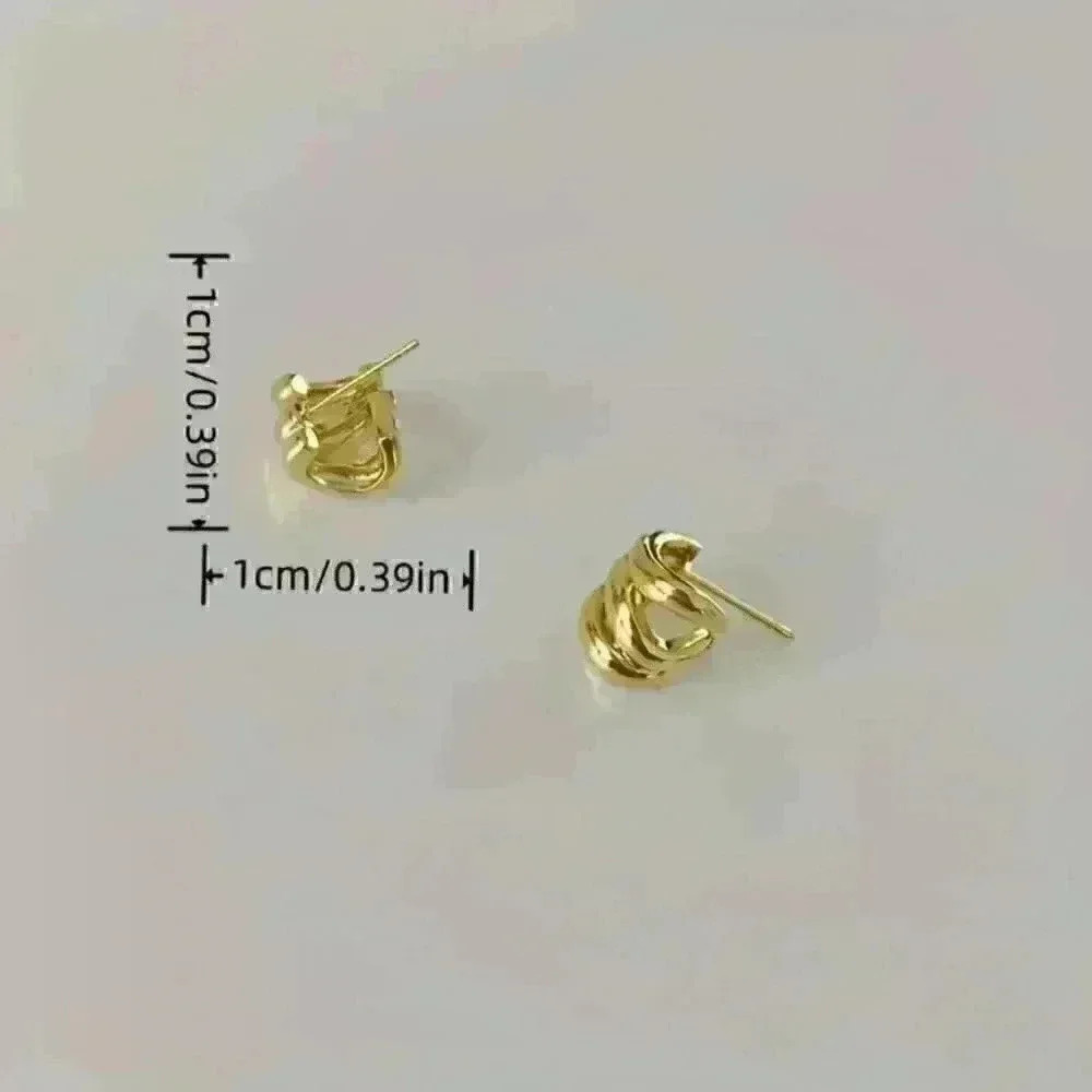 SOLD Three-Layer Circle Stud Earrings - Picture 3 of 3